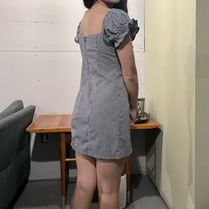 A line gingham dress